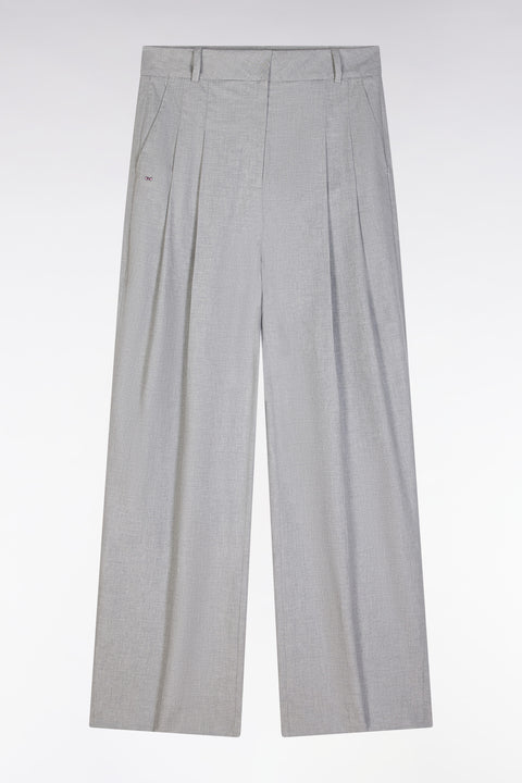 Pantalon à jambes larges en coton stretch gris coupe oversized - Image 2