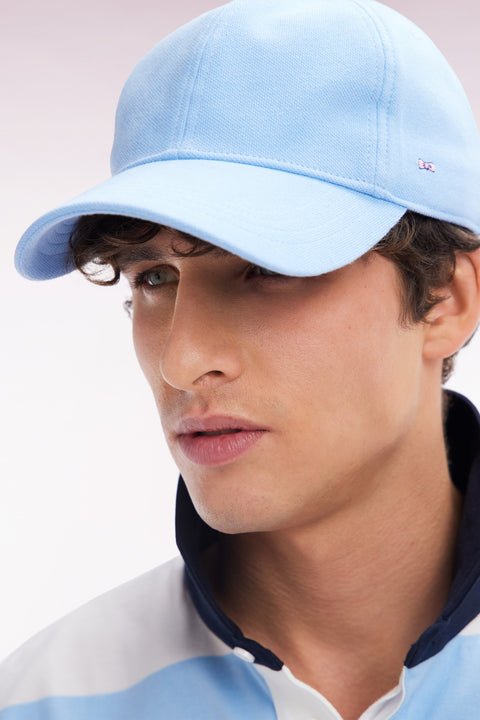 Casquette unie en piqué coton ciel broderie nœud papillon - Image 1