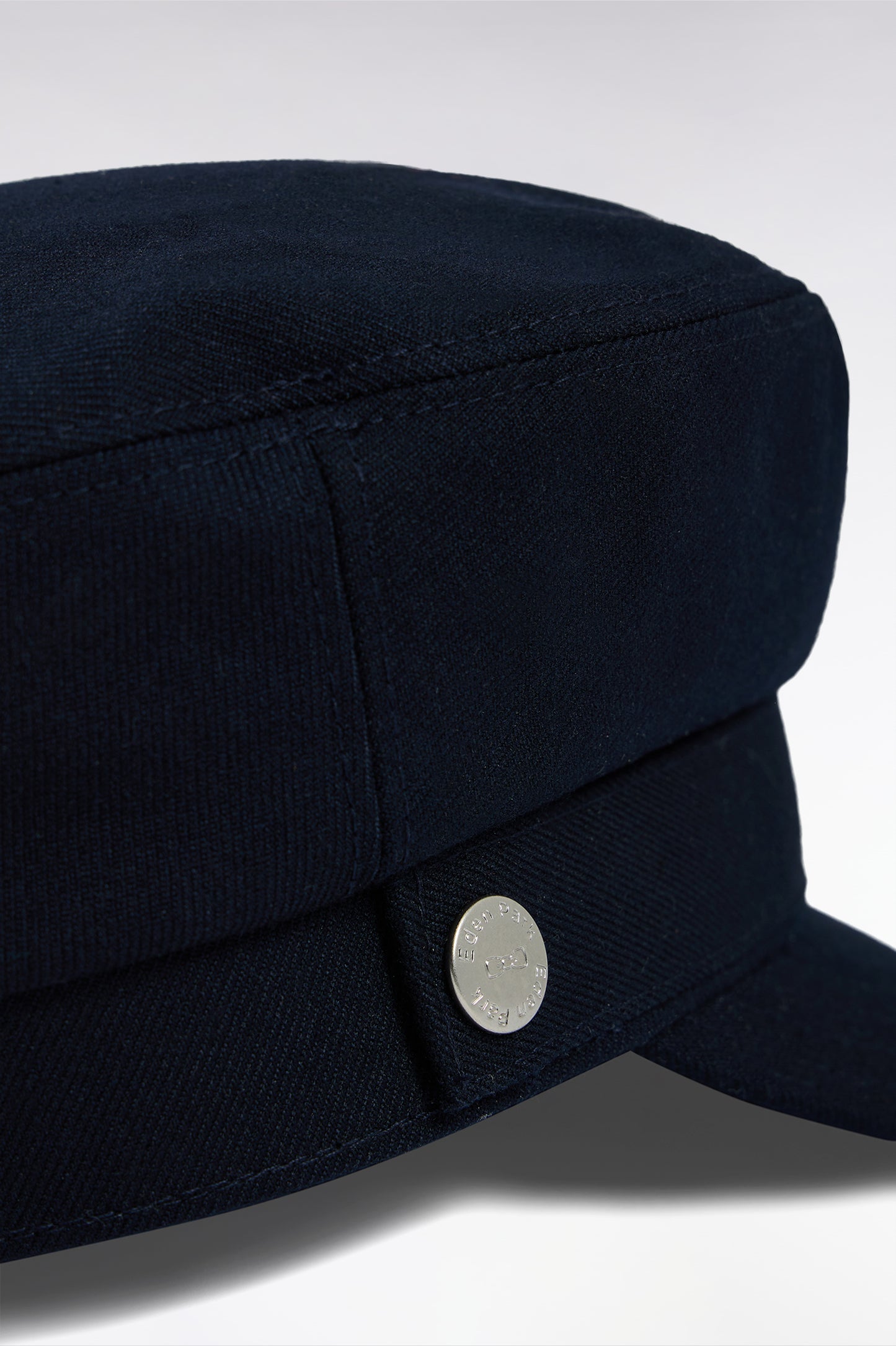 Navy stretch wool-blend sailor cap