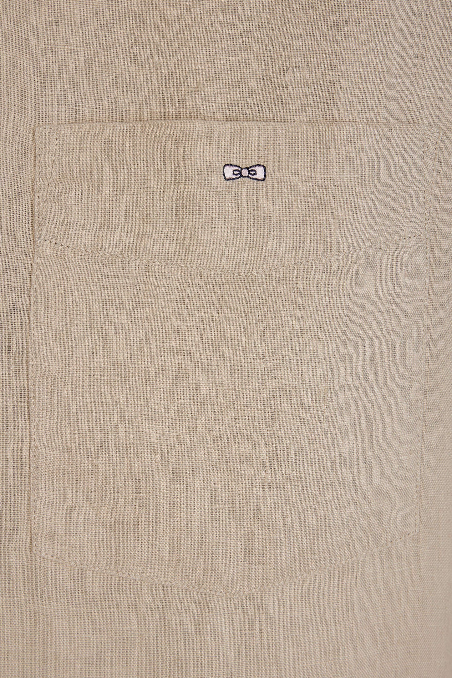 Chemise en lin beige unie coupe droite