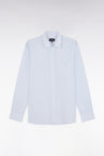 Chemise en coton à rayures ciel coupe droite