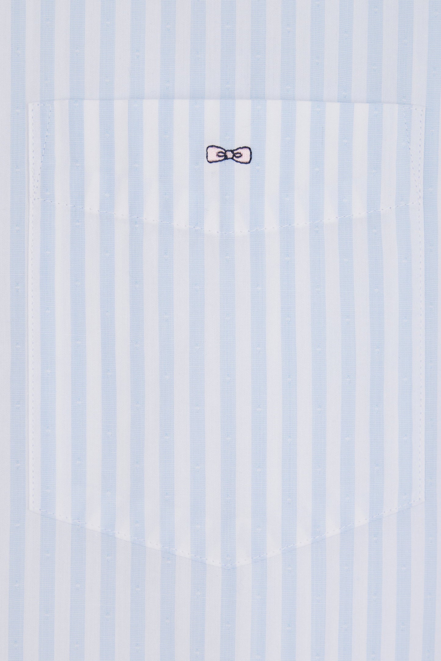 Chemise en coton à rayures ciel coupe droite