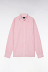 Chemise en coton à rayures roses coupe droite