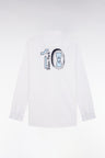 Chemise en coton pinpoint blanc broderie 10 coupe droite