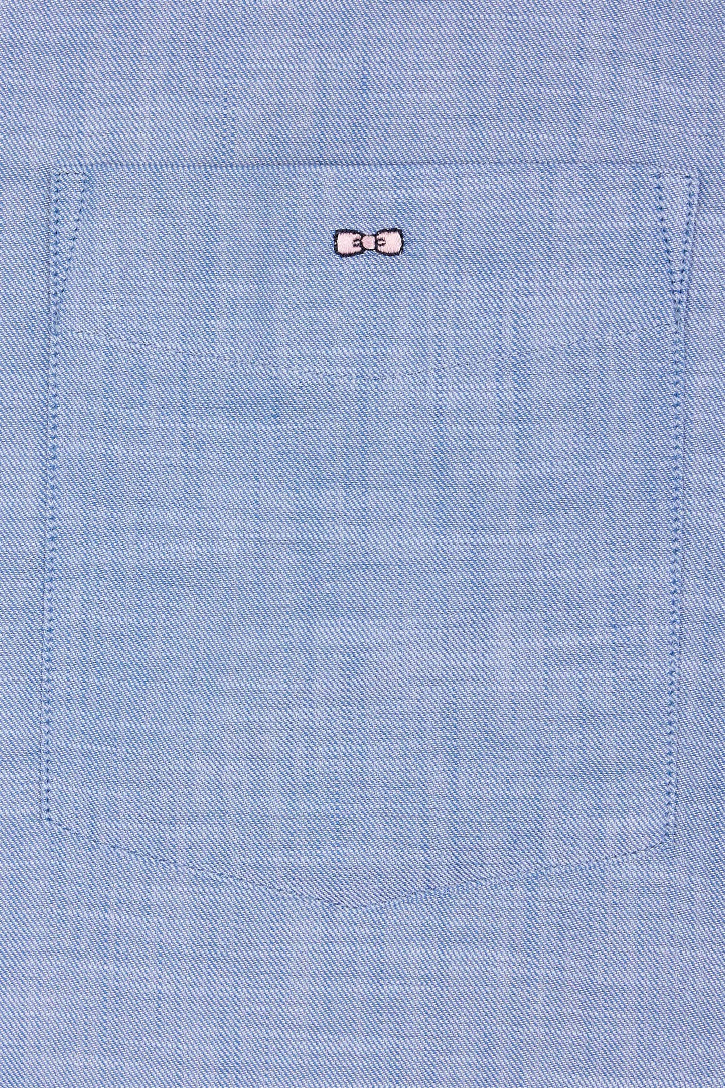 Chemise unie à poche plaquée en coton gris