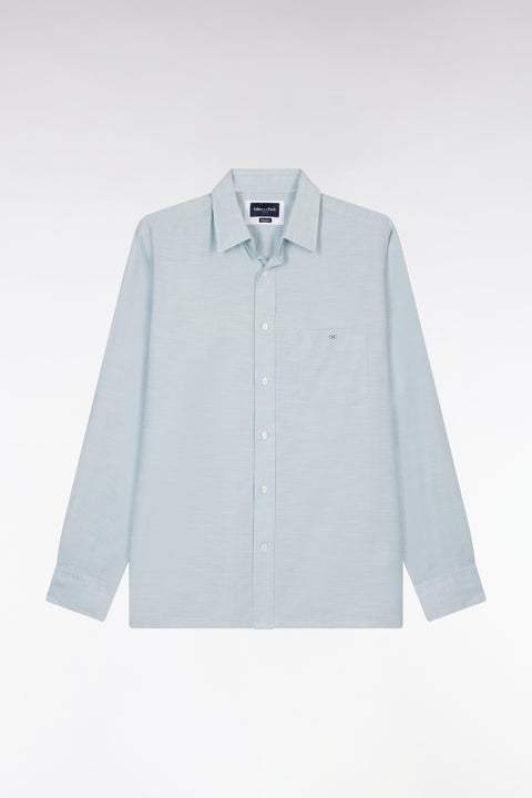 Chemise unie à poche plaquée en coton gris foncé - Image 2