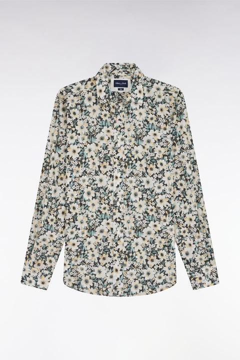 Chemise en popeline de coton à imprimé floral coupe droite - Image 2