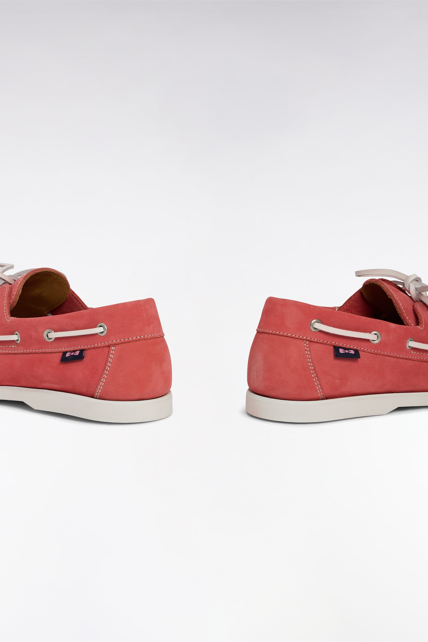 Red suede leather boat shoes style loafers
