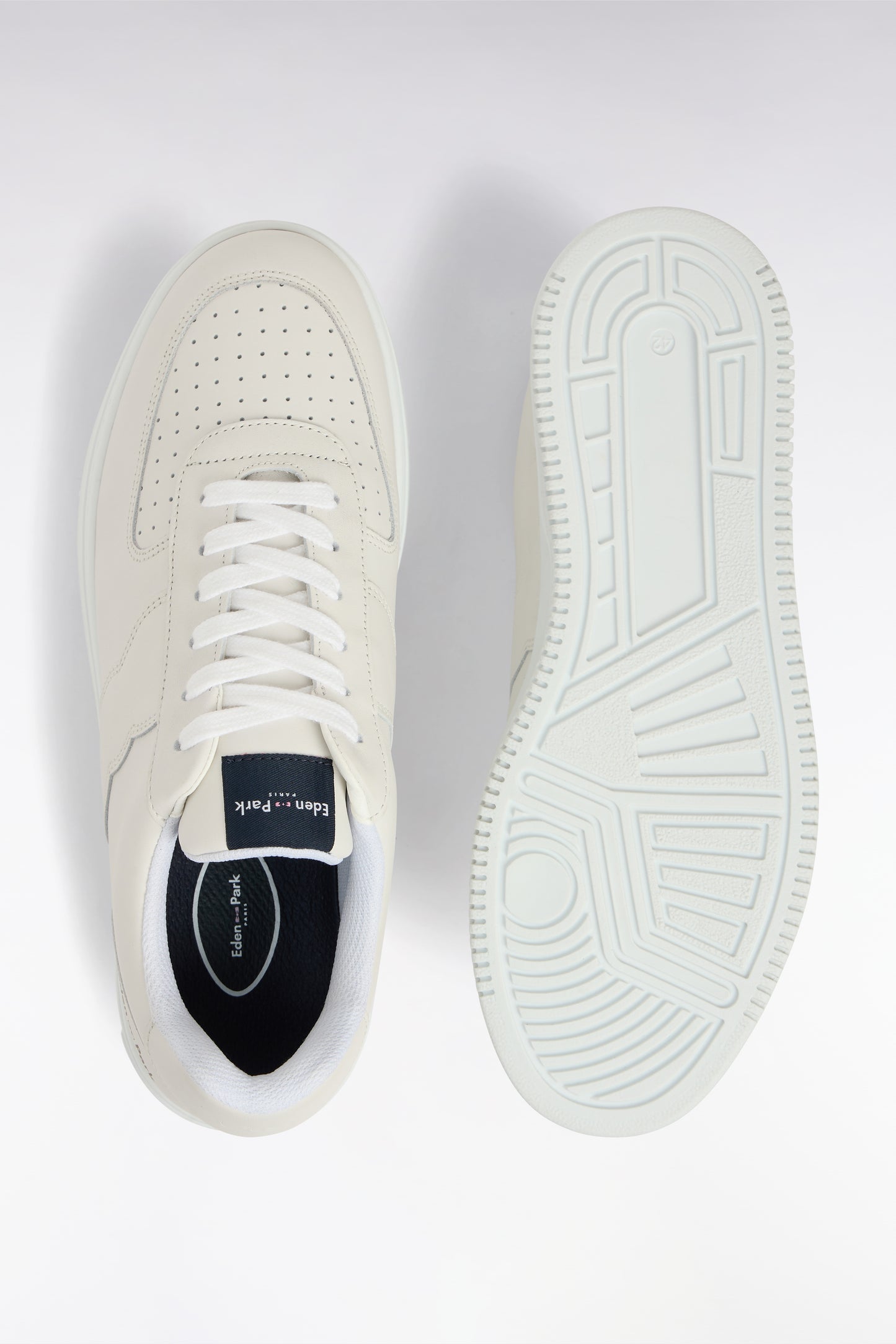 White perforated leather sneakers