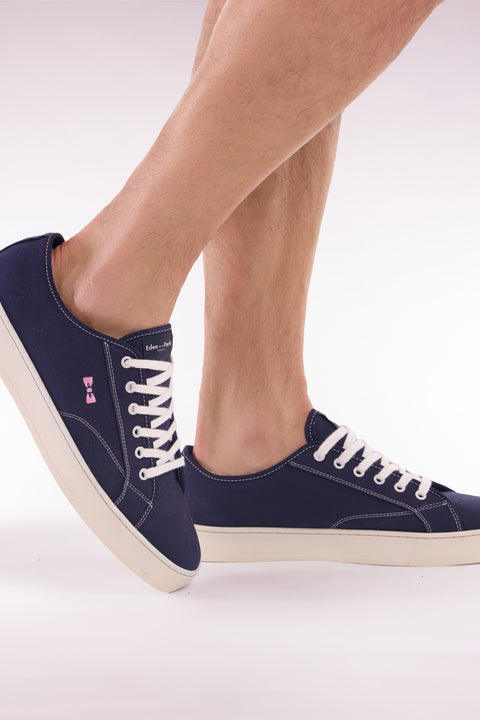 Baskets basses en coton marine - Image 1