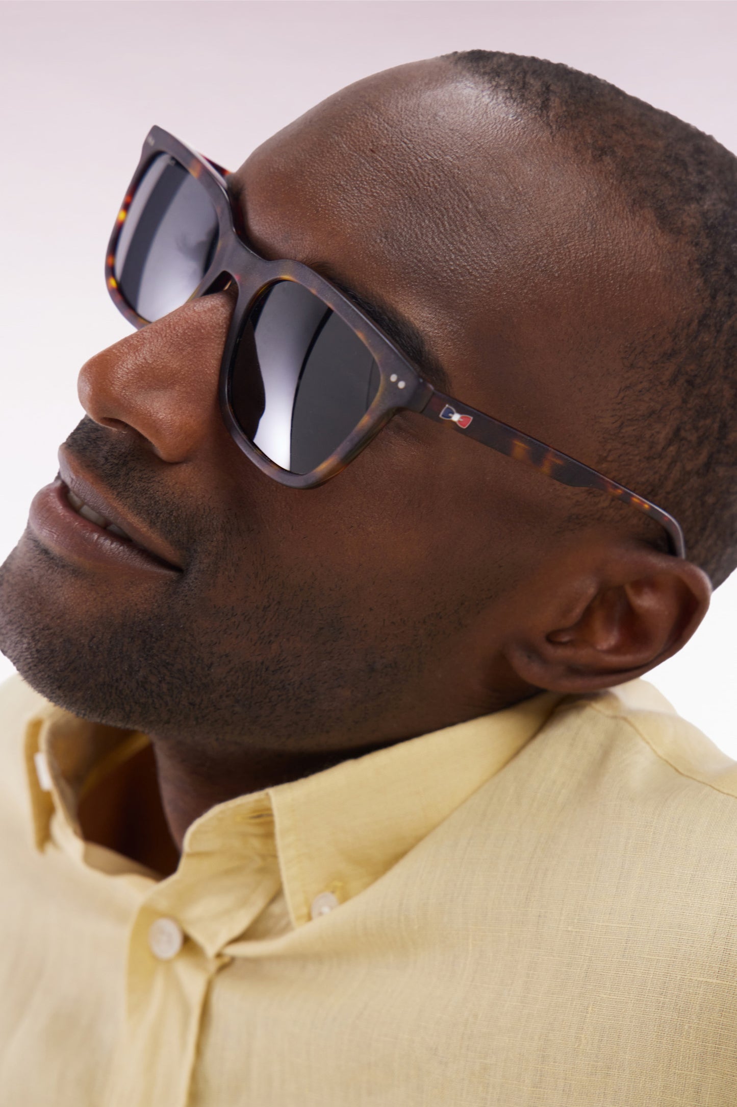 XV de France rectangular sunglasses in brown tortoiseshell acetate