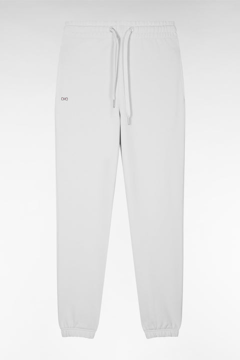 White cotton fleece straight-leg jogging suit - Image 1
