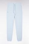 Sky blue straight-cut cotton fleece jogging