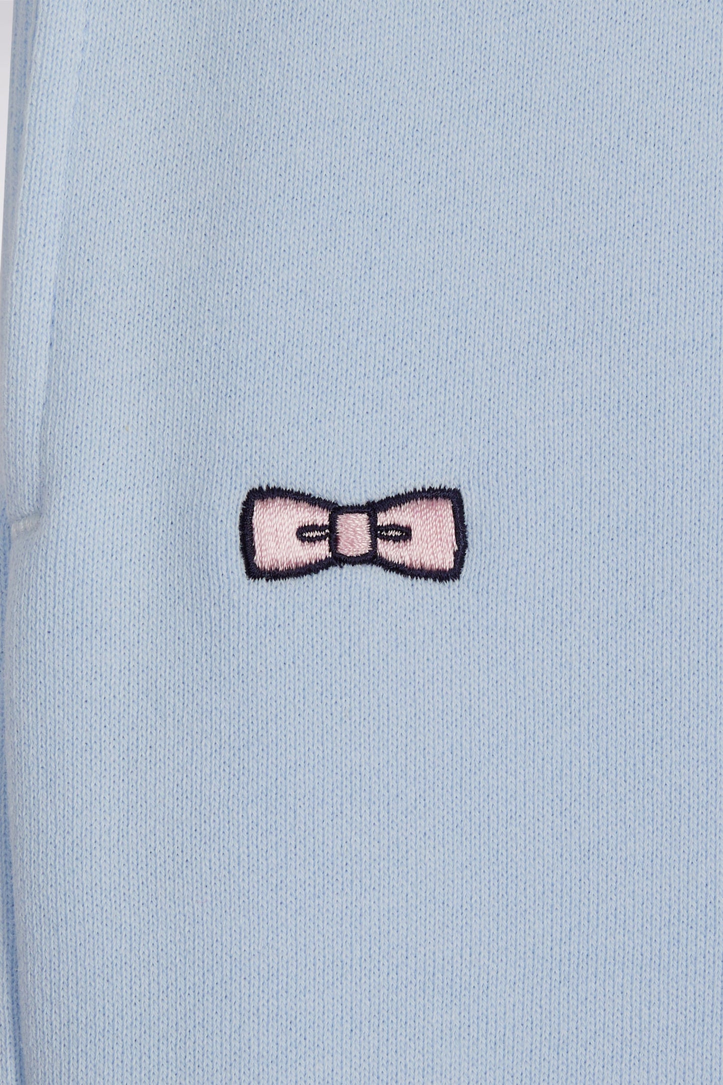 Sky blue straight-cut cotton fleece jogging