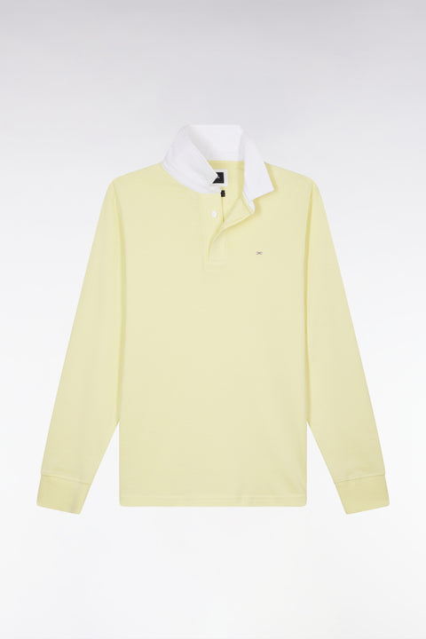 Straight-cut yellow Pima cotton long-sleeved rugby shirt - Image 2