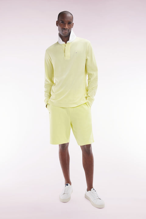 Straight-cut yellow Pima cotton long-sleeved rugby shirt - Image 3