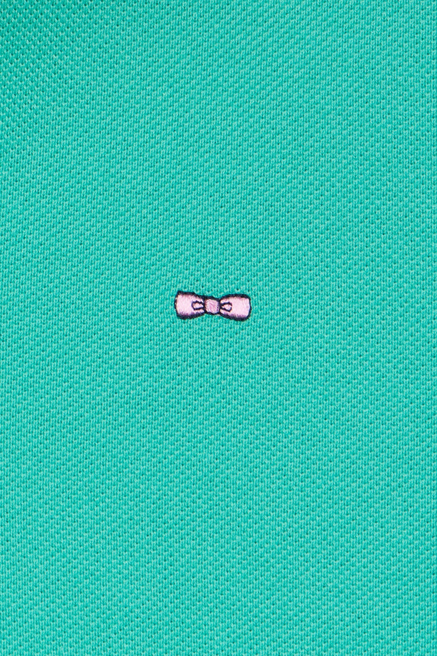 Straight-cut short-sleeved polo shirt in green Pima cotton piqué with striped under collar