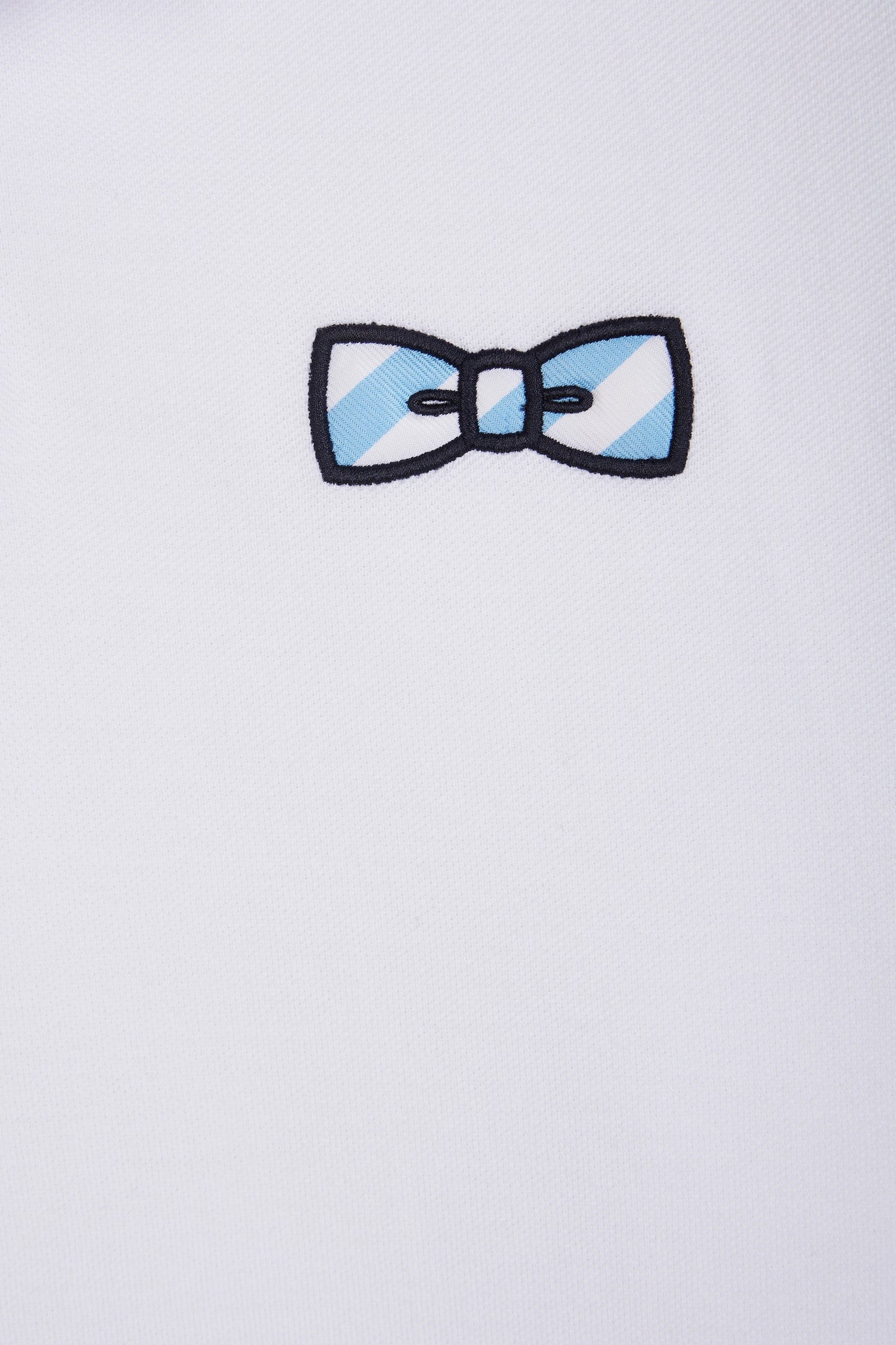 Straight-fit short-sleeved polo shirt in white cotton with striped undercollar