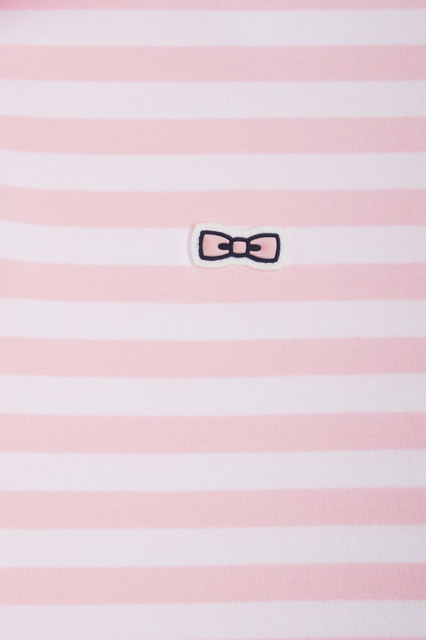 Slim-fit short-sleeved sailor polo shirt in pink striped stretch cotton