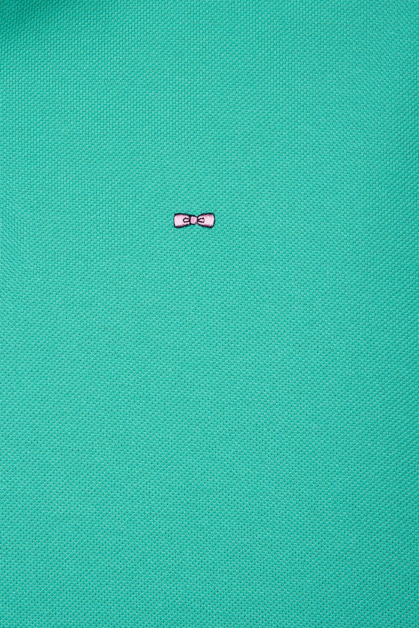 Straight-fit short-sleeved polo shirt in green Pima cotton