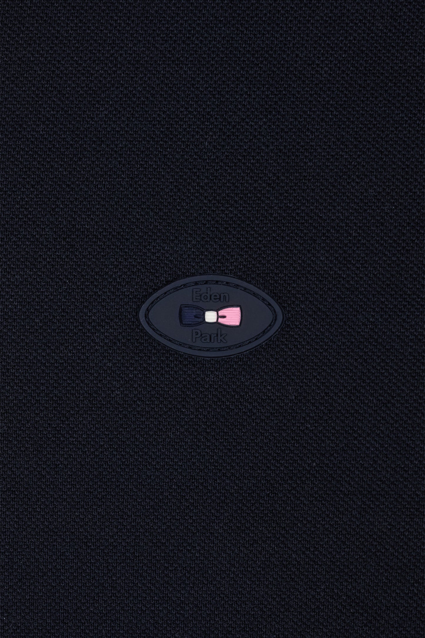 Straight-fit short-sleeved polo shirt in two-tone pink and navy cotton
