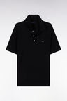 Pull sans manches à col polo noir coupe droite