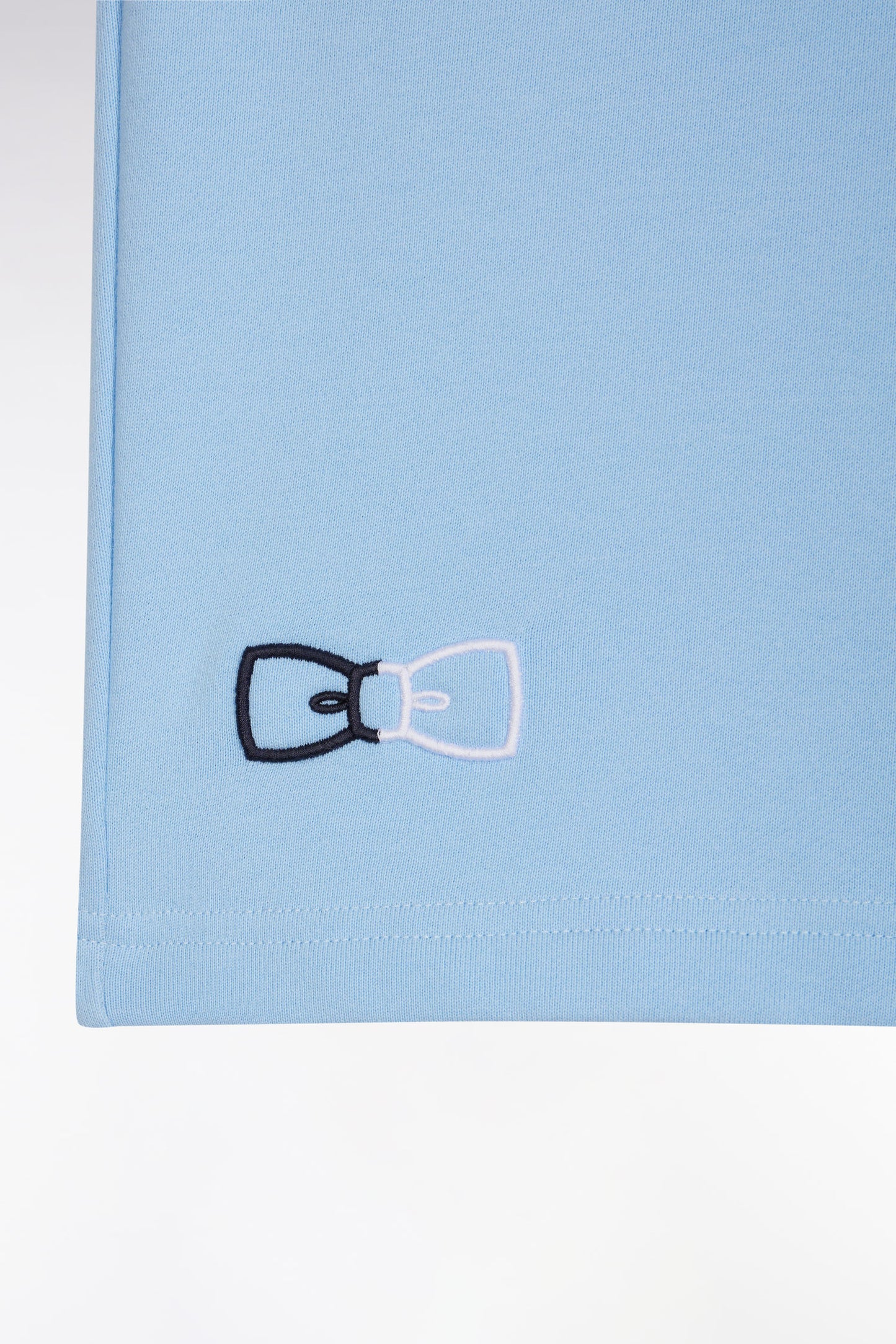 Relaxed-fit sky blue cotton fleece jogger shorts