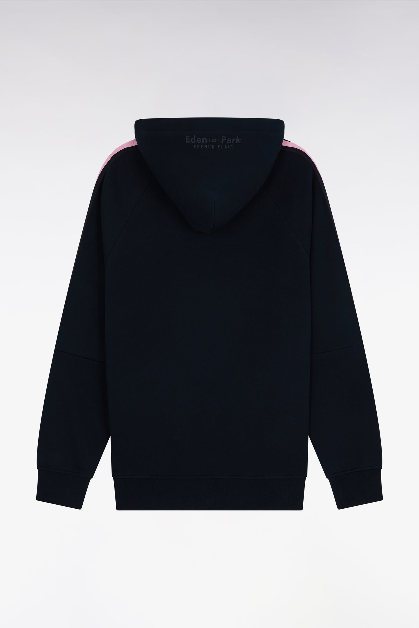 Sweatshirt à capuche en coton marine et rose coupe décontractée