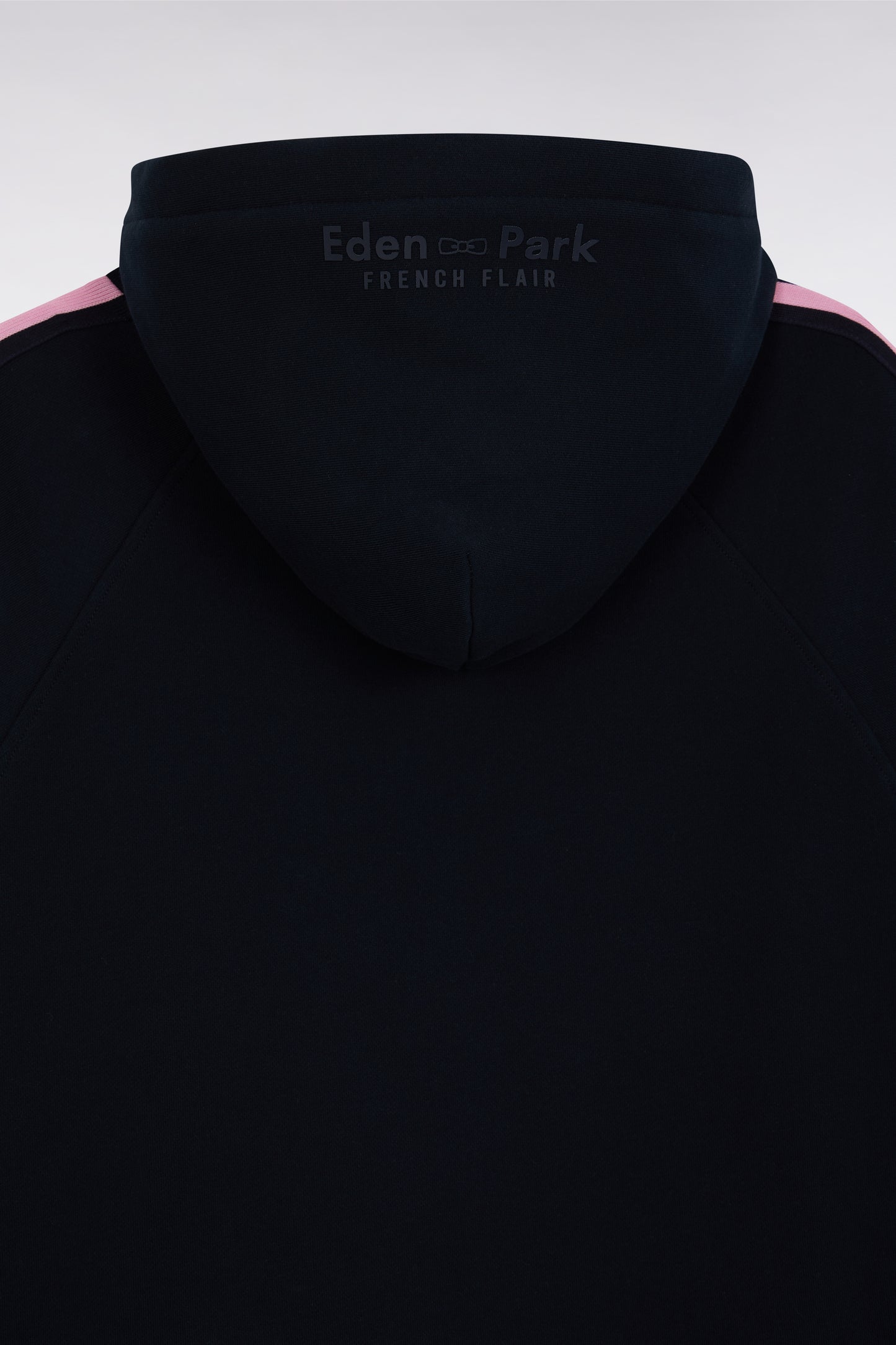 Sweatshirt à capuche en coton marine et rose coupe décontractée
