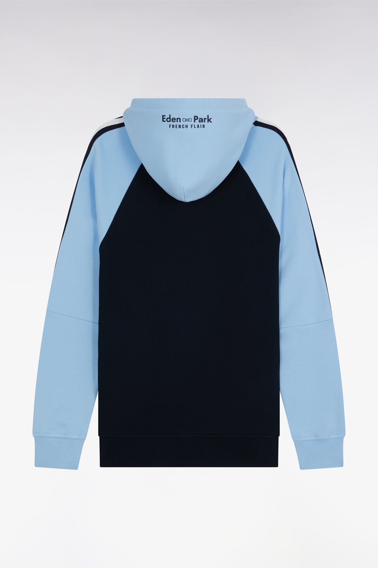 Sweatshirt à capuche en coton marine et ciel coupe décontractée