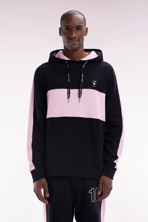 Sweatshirt à capuche New Zealand en coton noir coupe décontractée - Image 1