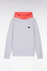 Relaxed-fit two-tone coral cotton fleece sweatshirt