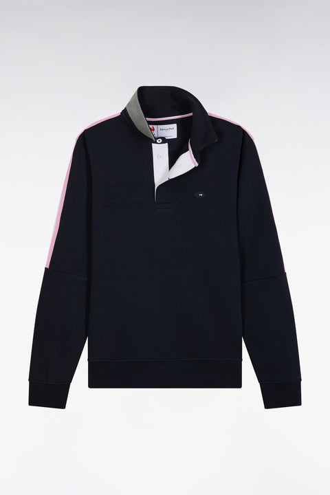 Sweatshirt à col maillot en coton marine XV de France coupe droite - Image 2