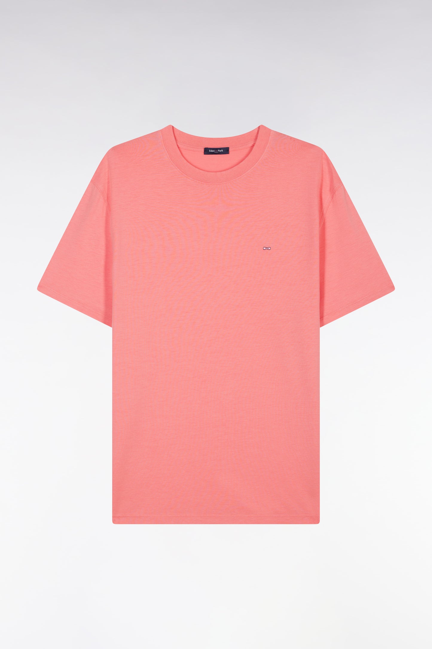 Straight-fit salmon pink short-sleeved T-shirt