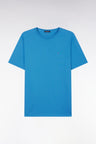 Straight-fit blue Pima cotton T-shirt