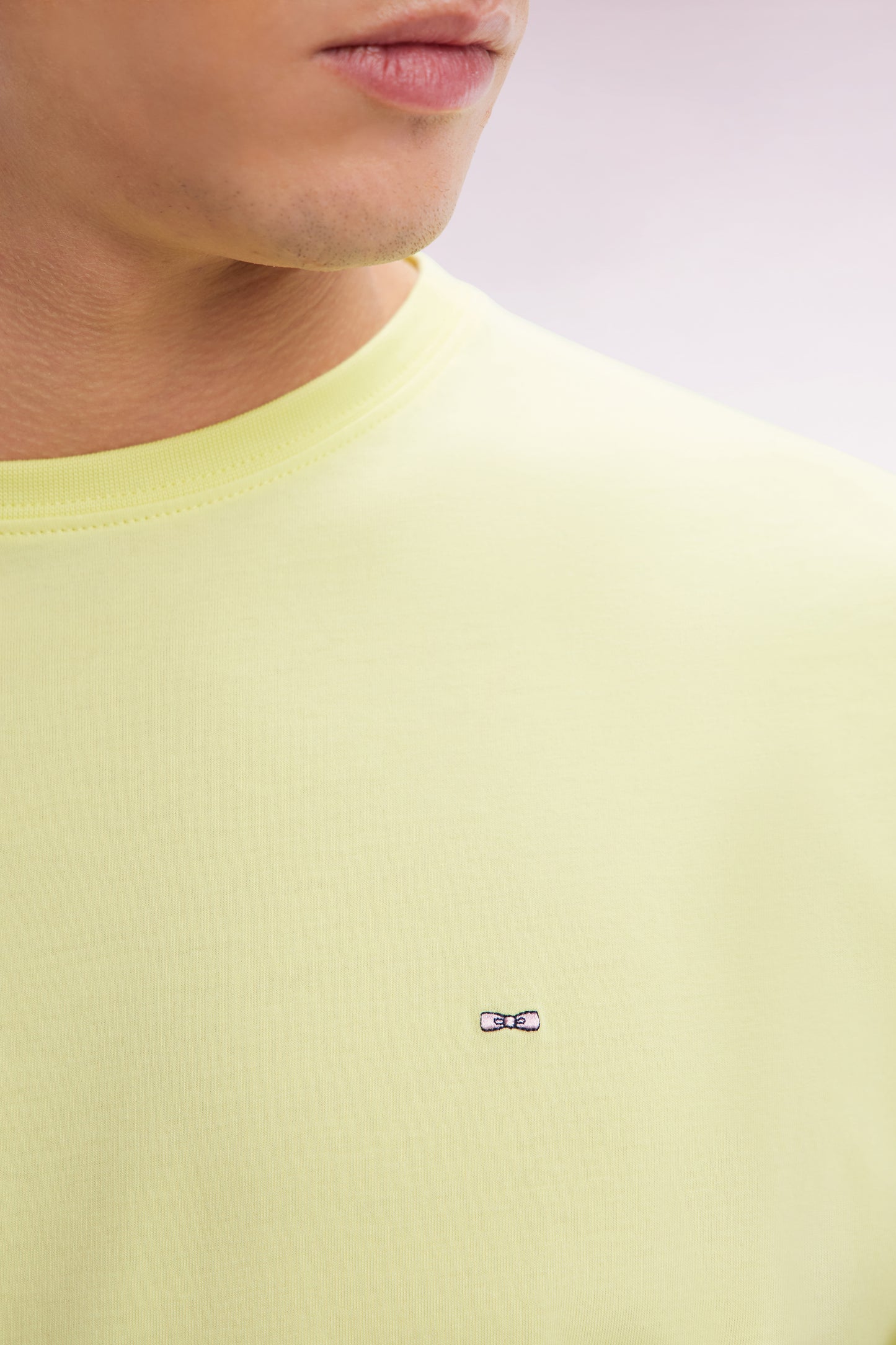 Straight-fit yellow Pima cotton T-shirt