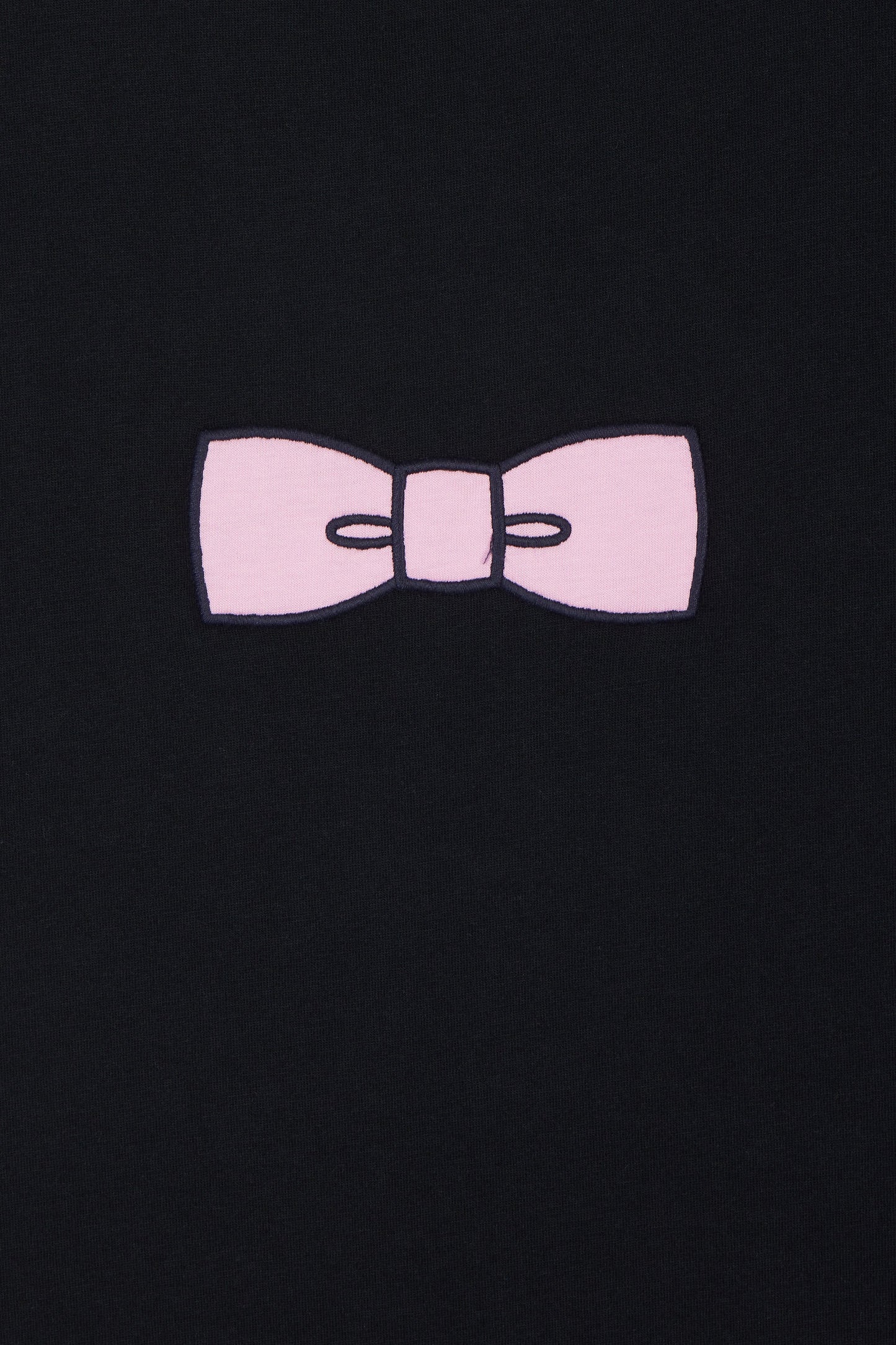 T-shirt en coton Pima noir broderie dos coupe droite