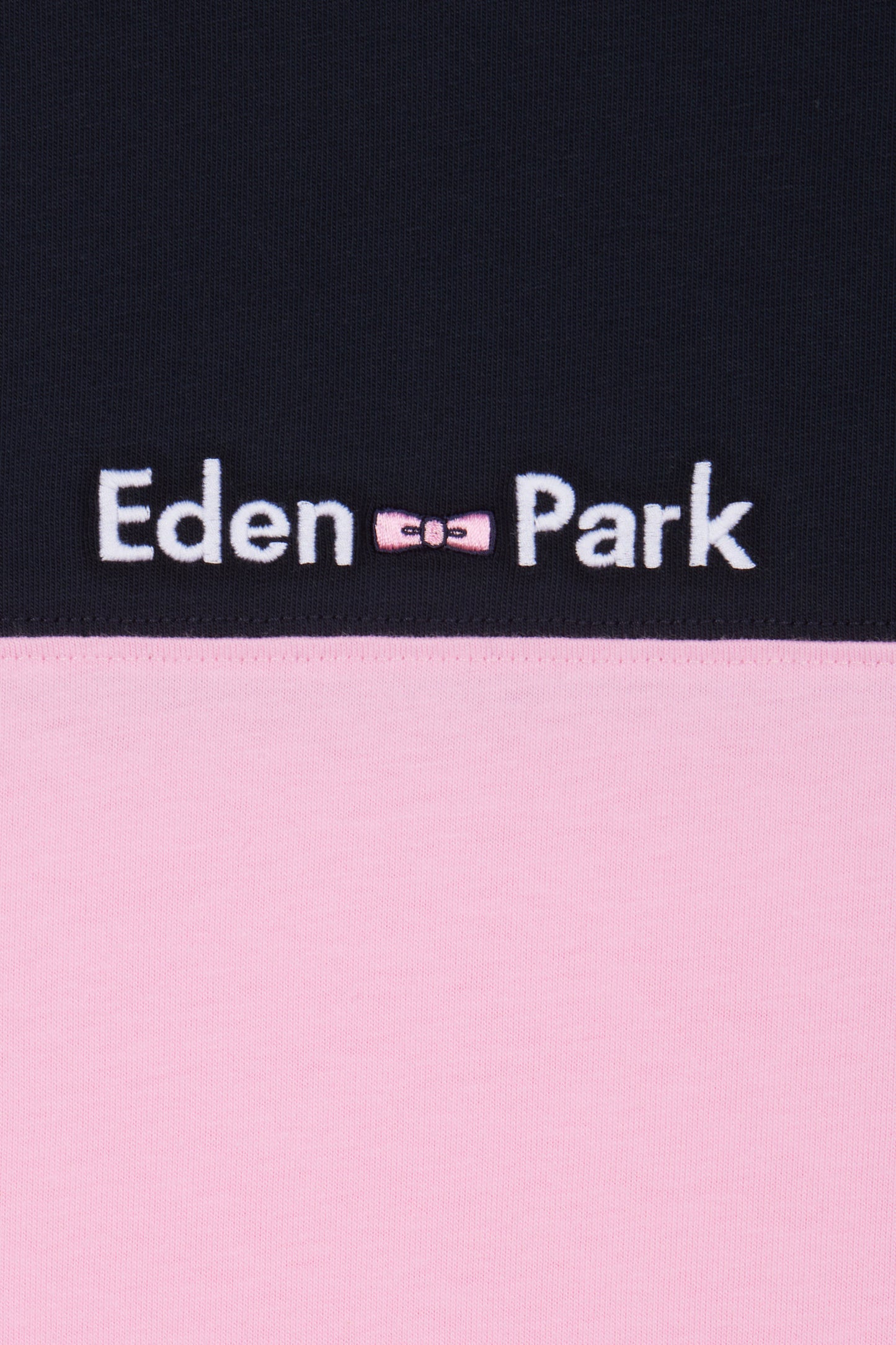 Straight-fit two-tone pink embroidered cotton T-shirt