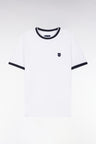 Slim-fit white stretch cotton T-shirt