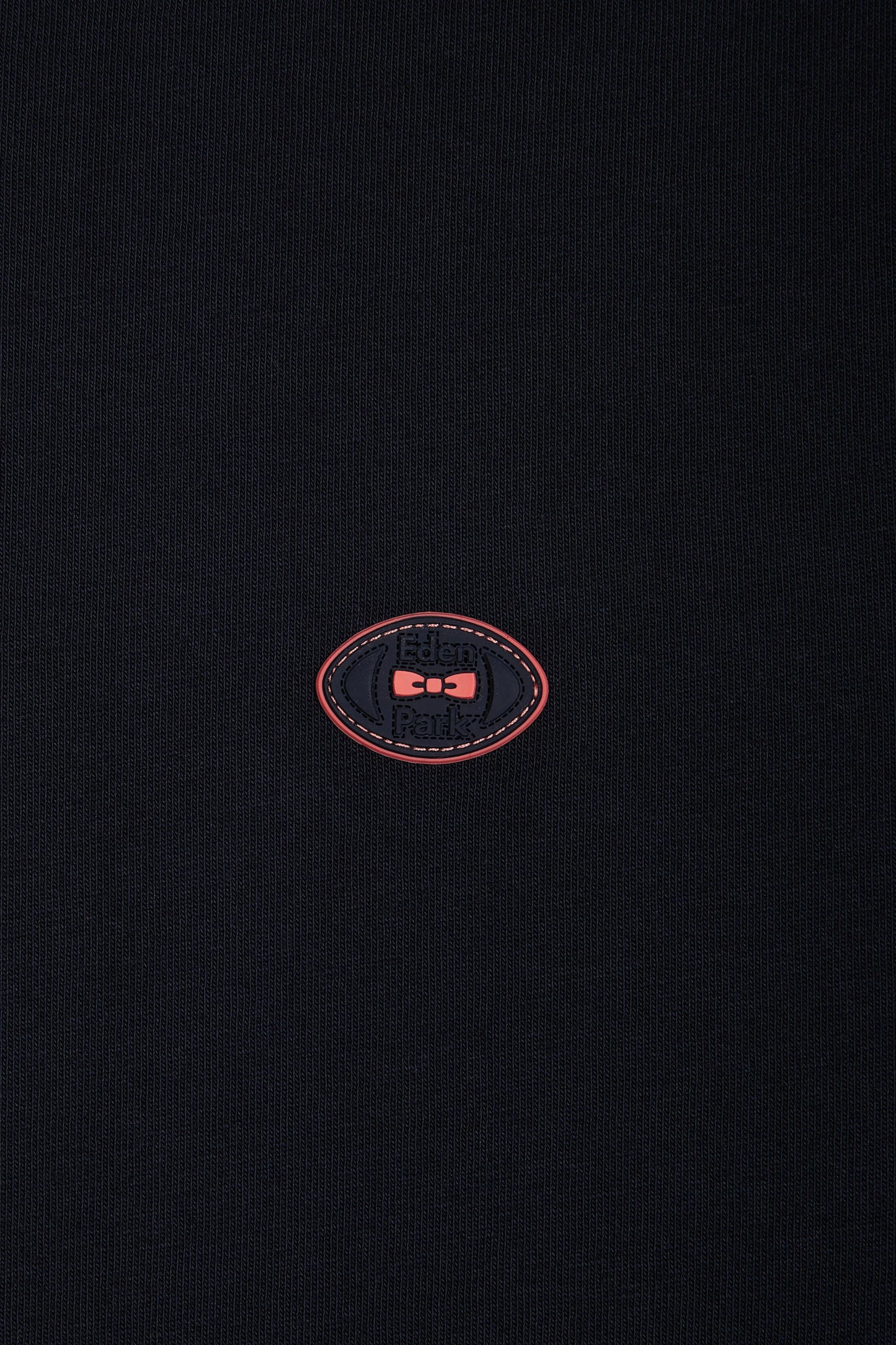 T-shirt en coton marine à bords-côtes corail coupe décontractée