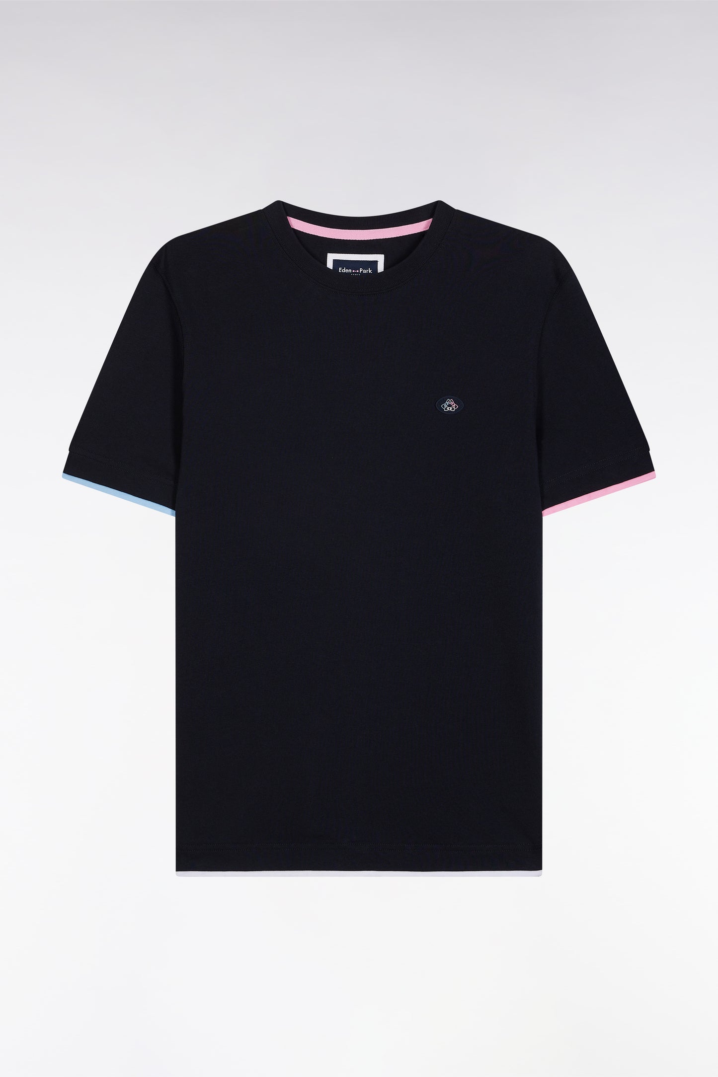 UNA T-shirt in navy colored sleeves straight cut