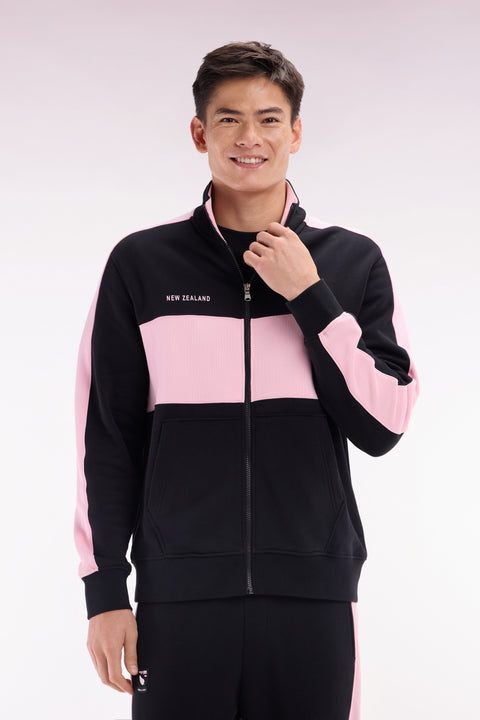 Sweatshirt New Zealand en molleton coton noir et rose coupe décontractée - Image 3