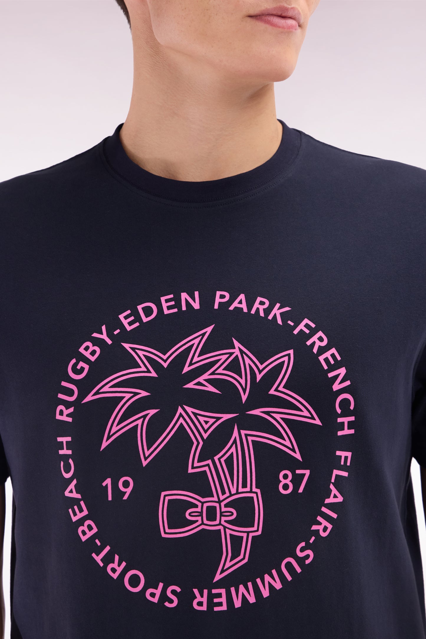 T-shirt in marine serigraphy palmiers casual cut