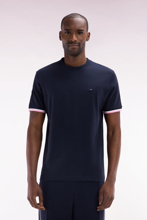 XV de France T-shirt in navy cotton with Coq flocking, straight cut - Image 1