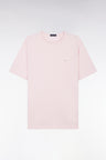 T-shirt en jersey de coton slub rose pâle coupe droite
