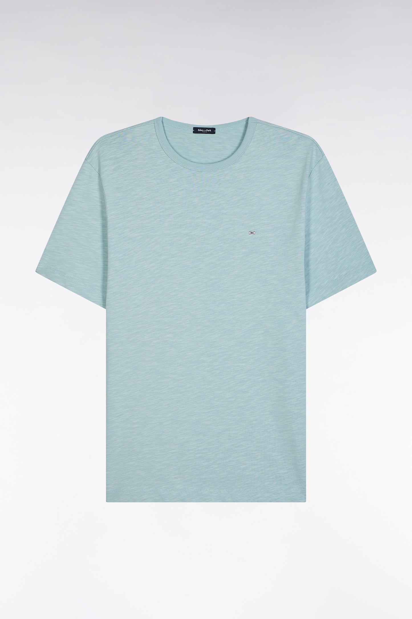 Water green cotton jersey t-shirt straight cut