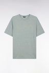Straight-fit medium grey T-shirt in cotton and linen blend
