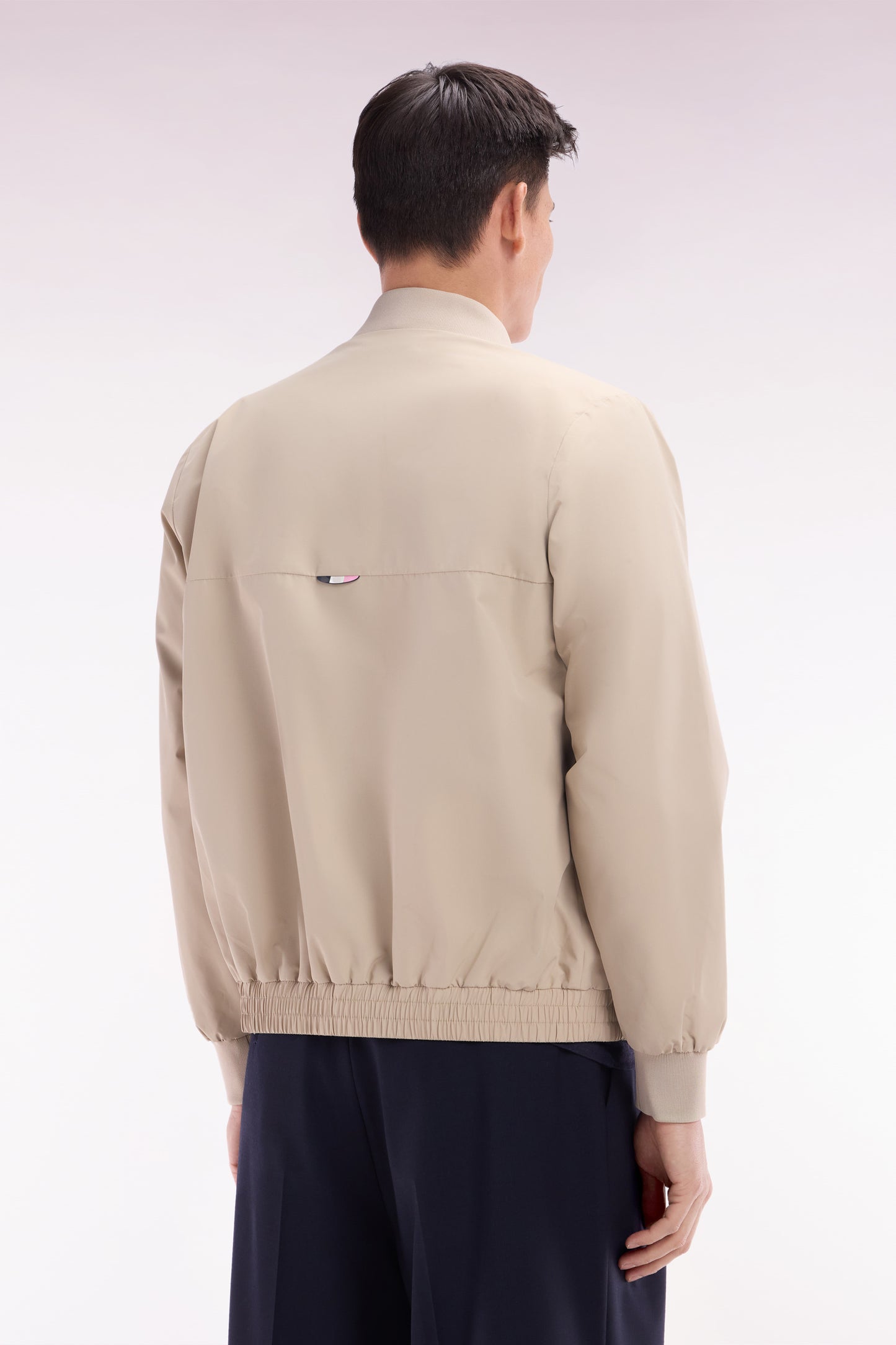 Blouson zippé en polyamide Soft Touch à col Teddy beige