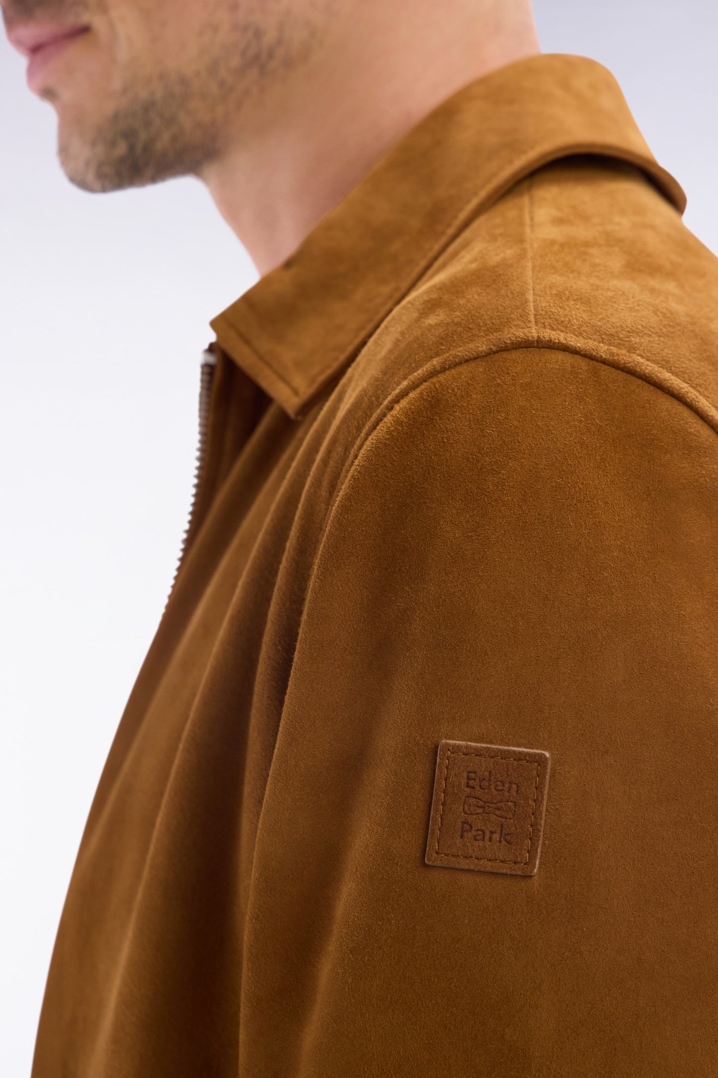 Brown suede zipped jacket