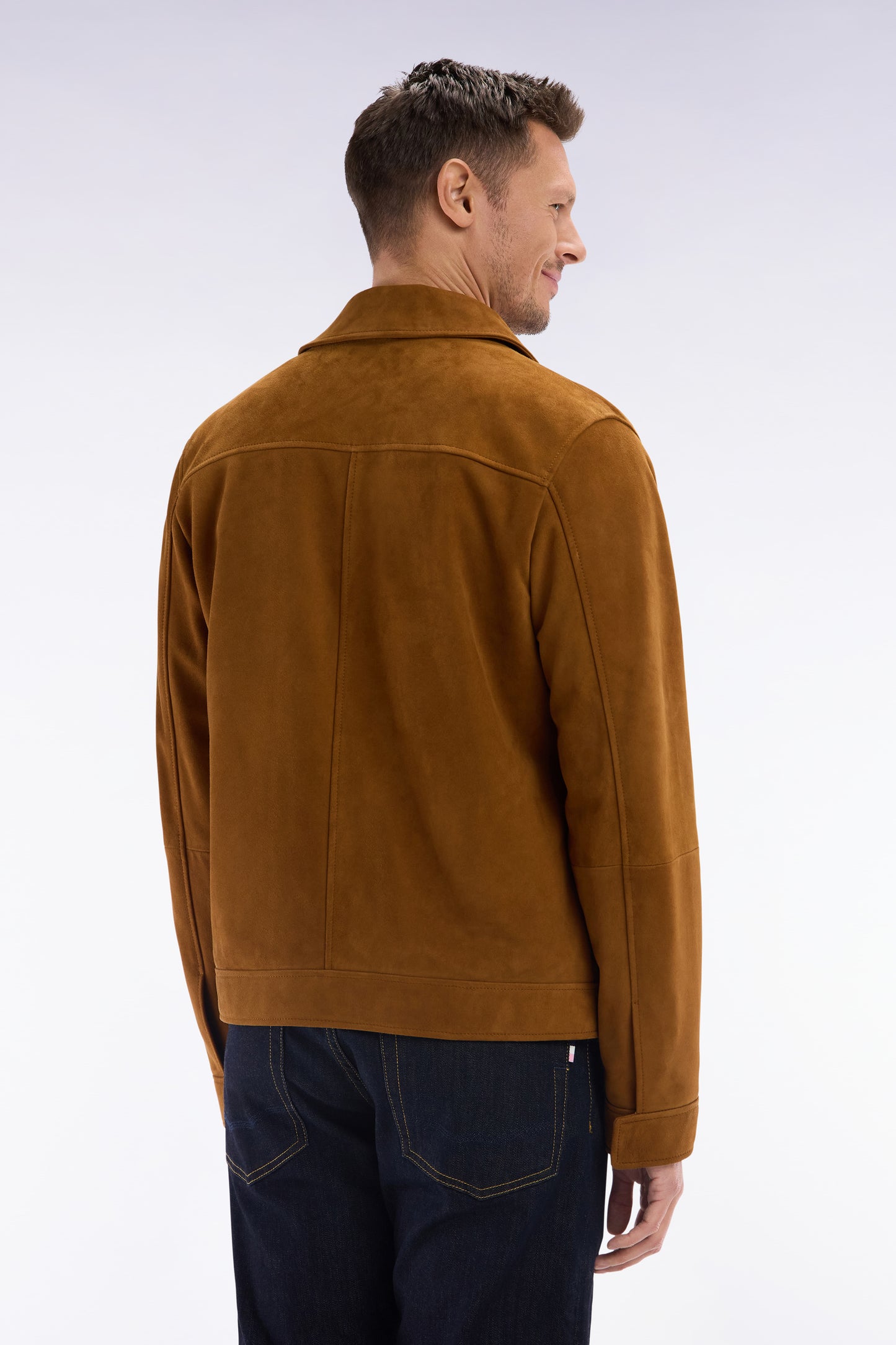 Brown suede zipped jacket